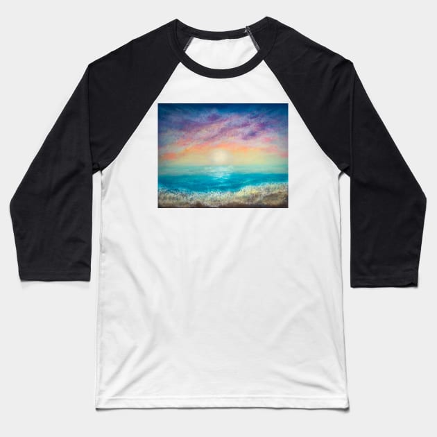 Ocean sunrise Baseball T-Shirt by redwitchart